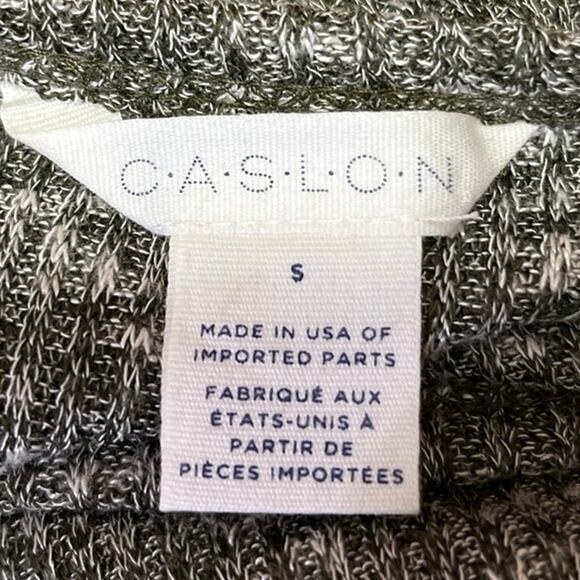 Caslon Gray Heathered Crew Neck Asymmetric Hem Slit Pullover Sweater Top Size S - Picture 3 of 4